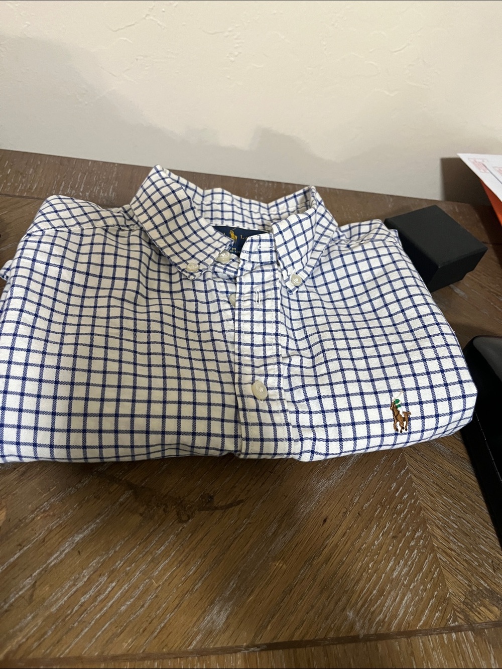 Polo by Ralph Lauren White and Blue Grid Button-Down Shirt
